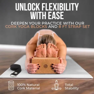Yoga Blocks 2 Pack - 9x6x3 Inch High Density Cork Bricks